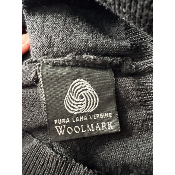 Lorenzo Uomo Merino Wool Sweater Mens XL Black Mock Neck Italian Pure New Wool - Picture 7 of 8